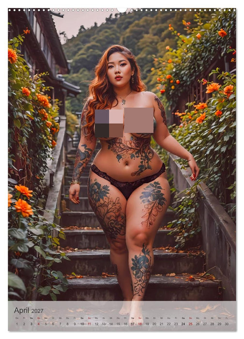 Verführerische Momente - Kurven und Tattoos (CALVENDO Premium Wandkalender 2027)