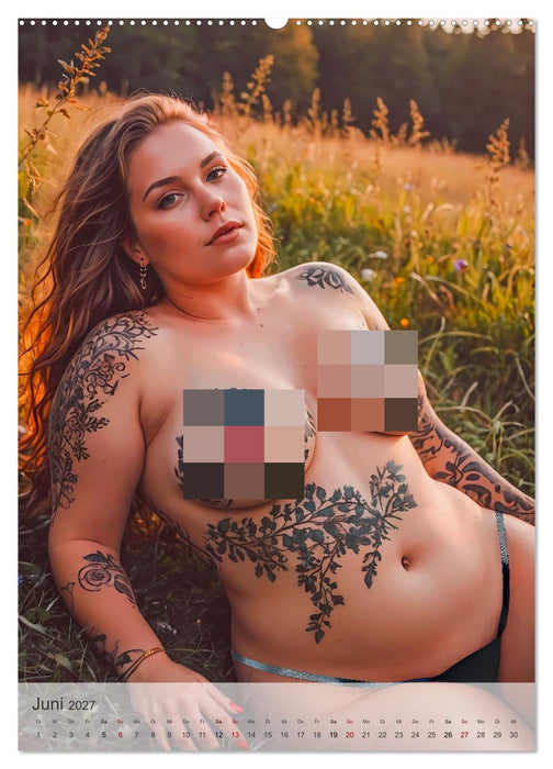Verführerische Momente - Kurven und Tattoos (CALVENDO Premium Wandkalender 2027)