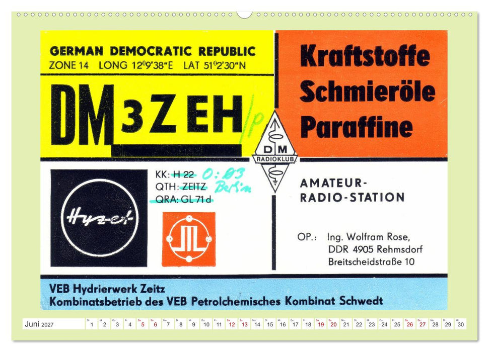 Radio VEB - Amateurfunkstationen Volkseigener Betriebe (CALVENDO Premium Wandkalender 2027)