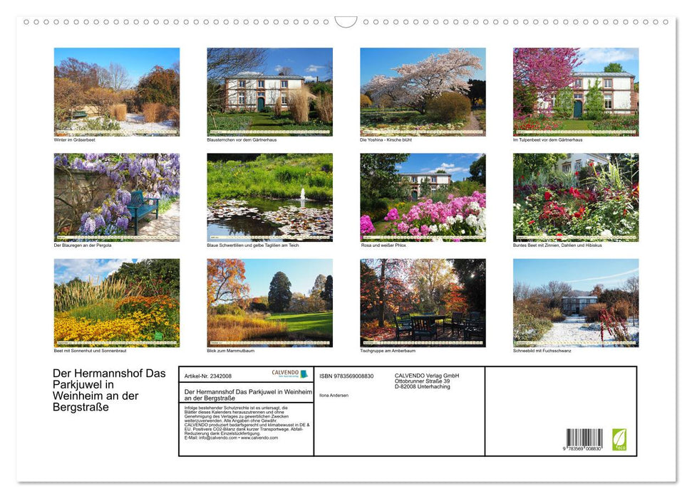 Der Hermannshof Das Parkjuwel in Weinheim an der Bergstraße (CALVENDO Wandkalender 2027)