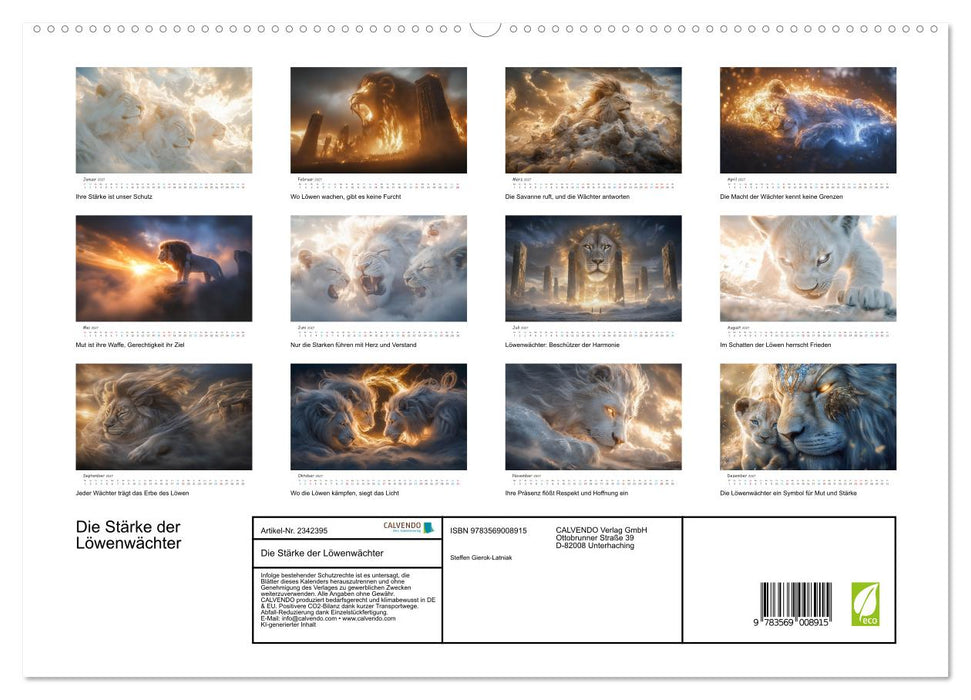 Die Stärke der Löwenwächter (CALVENDO Premium Wandkalender 2027)