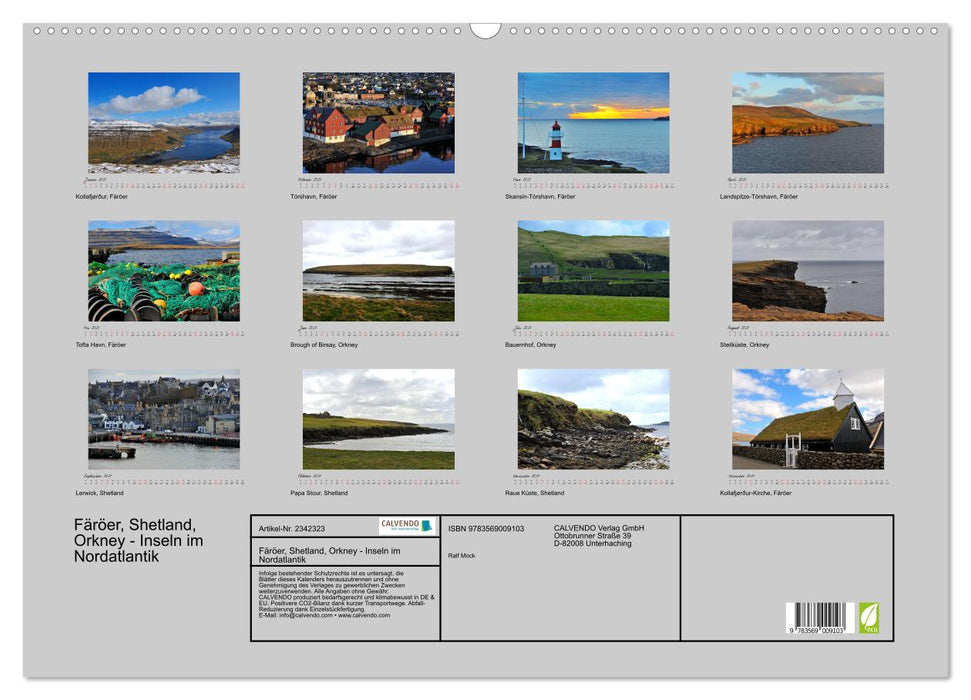 Färöer, Shetland, Orkney - Inseln im Nordatlantik (CALVENDO Wandkalender 2027)