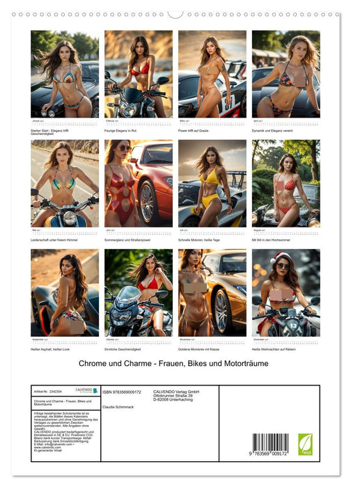 Chrome und Charme - Frauen, Bikes und Motorträume (CALVENDO Premium Wandkalender 2027)