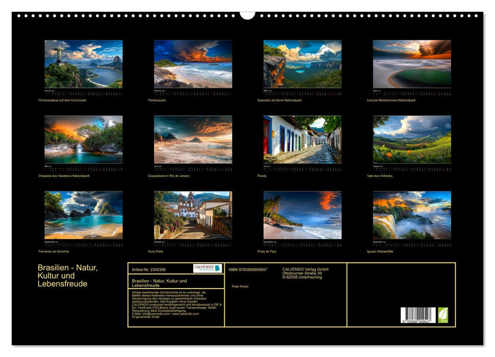 Brasilien - Natur, Kultur und Lebensfreude (CALVENDO Wandkalender 2027)