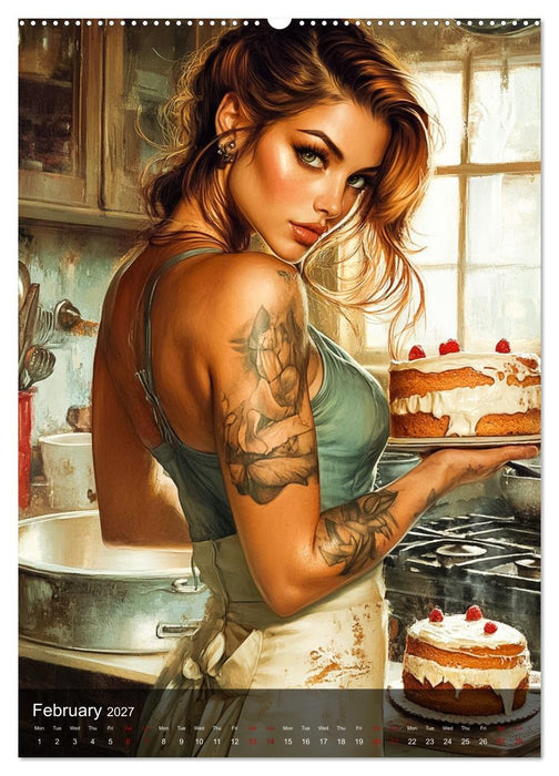 Tattoo Girls and Cakes (CALVENDO Monthly Calendar 2027)