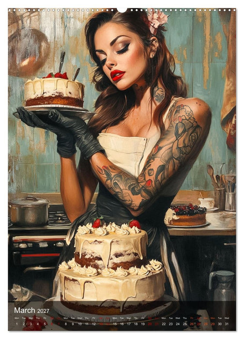 Tattoo Girls and Cakes (CALVENDO Monthly Calendar 2027)