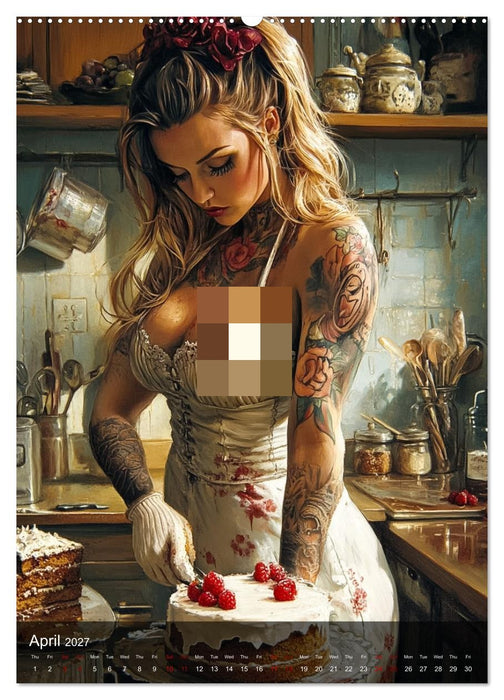 Tattoo Girls and Cakes (CALVENDO Monthly Calendar 2027)