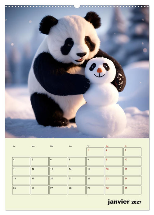 Les pandas rigolos - Une année de douceur et de rires (CALVENDO Calendrier mensuel 2027)