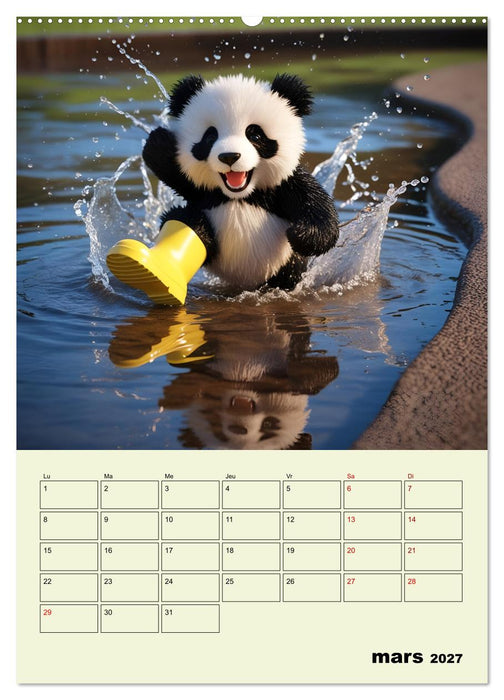 Les pandas rigolos - Une année de douceur et de rires (CALVENDO Calendrier mensuel 2027)