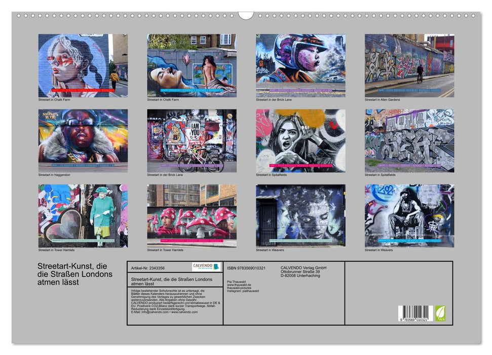 Streetart-Kunst, die die Straßen Londons atmen lässt (CALVENDO Wandkalender 2027)