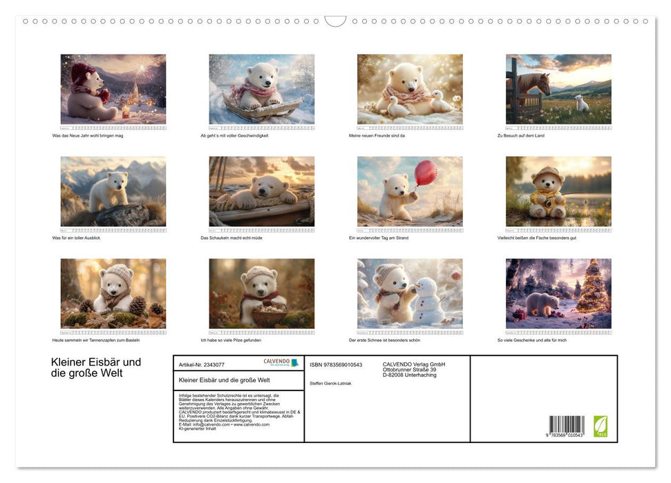 Kleiner Eisbär und die große Welt (CALVENDO Wandkalender 2027)