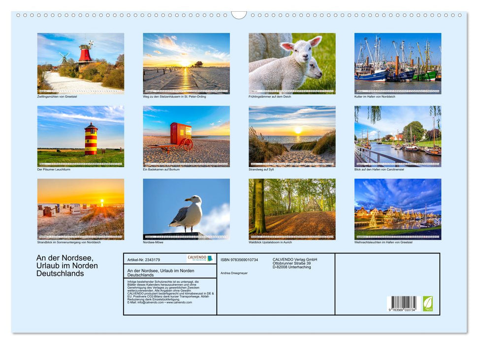An der Nordsee, Urlaub im Norden Deutschlands (CALVENDO Wandkalender 2027)