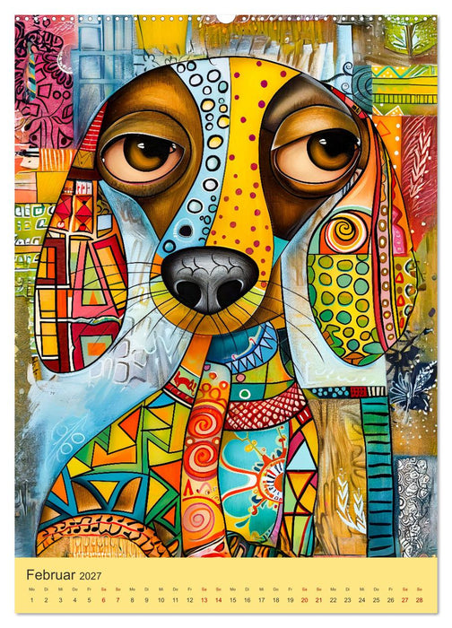 Pop-Art Hunde - Moderne, verrückte Hundeporträts (CALVENDO Wandkalender 2027)