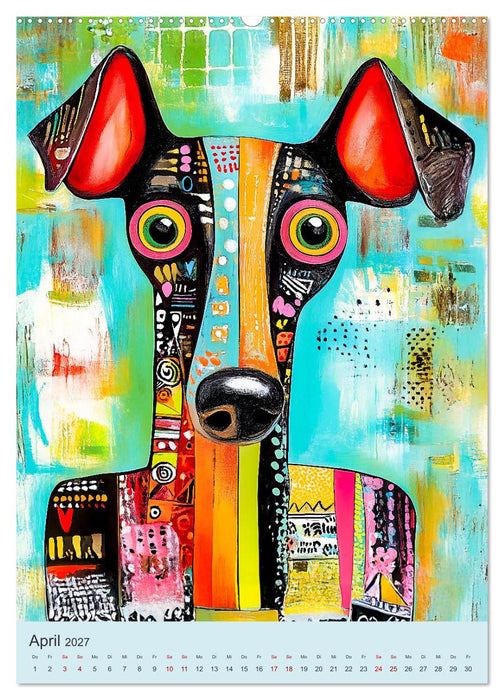 Pop-Art Hunde - Moderne, verrückte Hundeporträts (CALVENDO Wandkalender 2027)