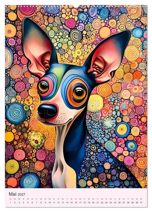 Pop-Art Hunde - Moderne, verrückte Hundeporträts (CALVENDO Wandkalender 2027)
