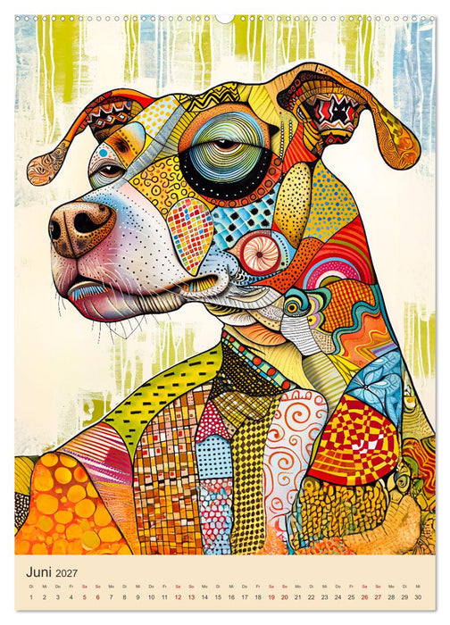 Pop-Art Hunde - Moderne, verrückte Hundeporträts (CALVENDO Wandkalender 2027)