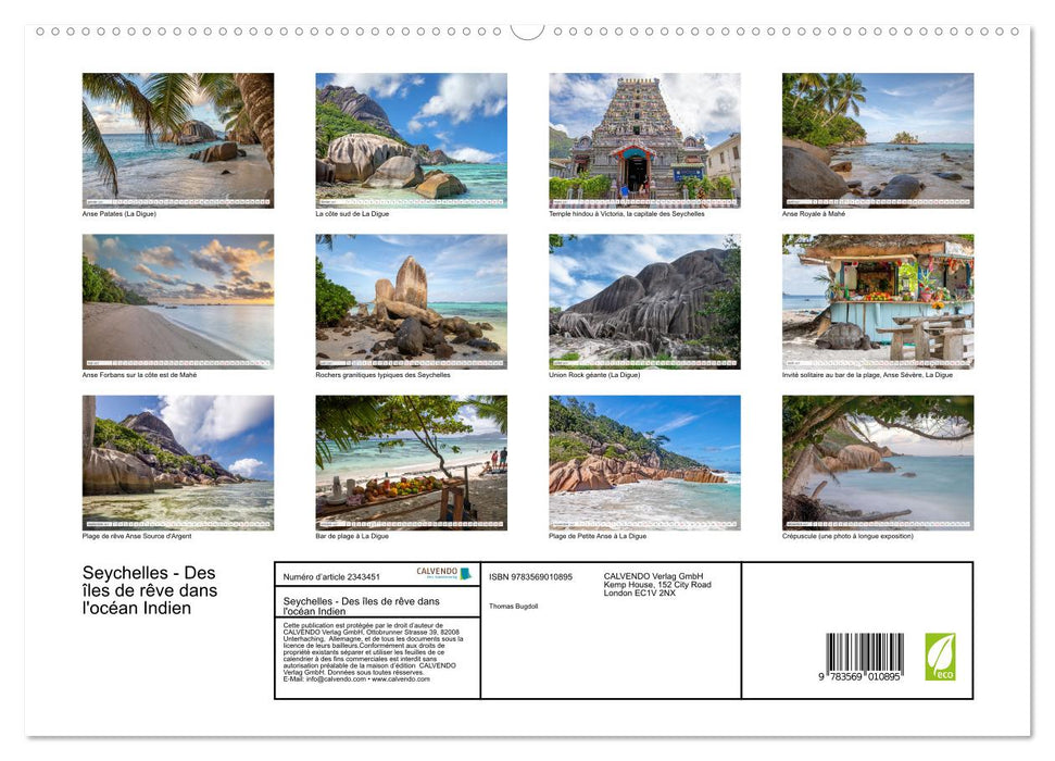 Seychelles - Des îles de rêve dans l'océan Indien (CALVENDO Calendrier supérieur 2027)