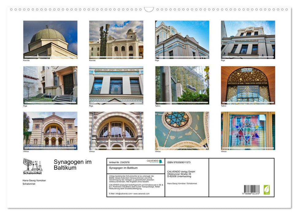 Synagogen im Baltikum (CALVENDO Wandkalender 2027)