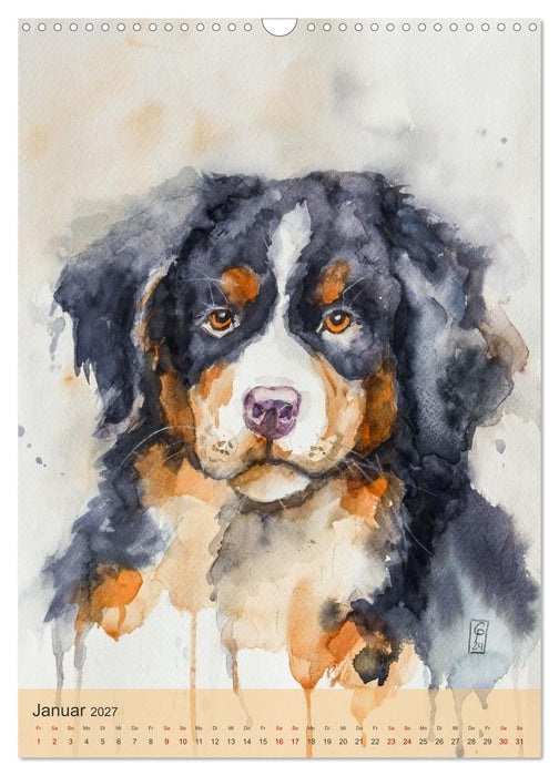 Tiere in Aquarell portraitiert (CALVENDO Wandkalender 2027)