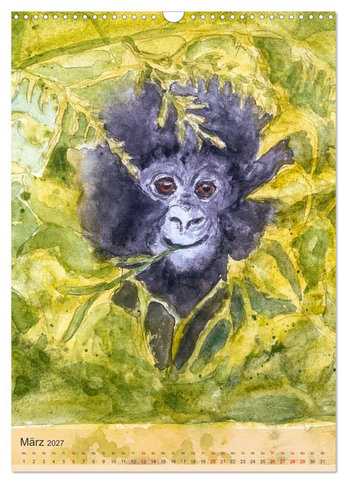Tiere in Aquarell portraitiert (CALVENDO Wandkalender 2027)