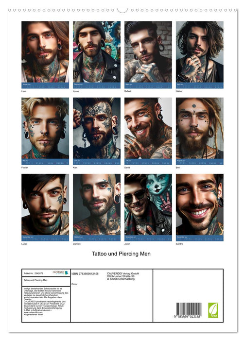 Tattoo und Piercing Men (CALVENDO Premium Wandkalender 2027)