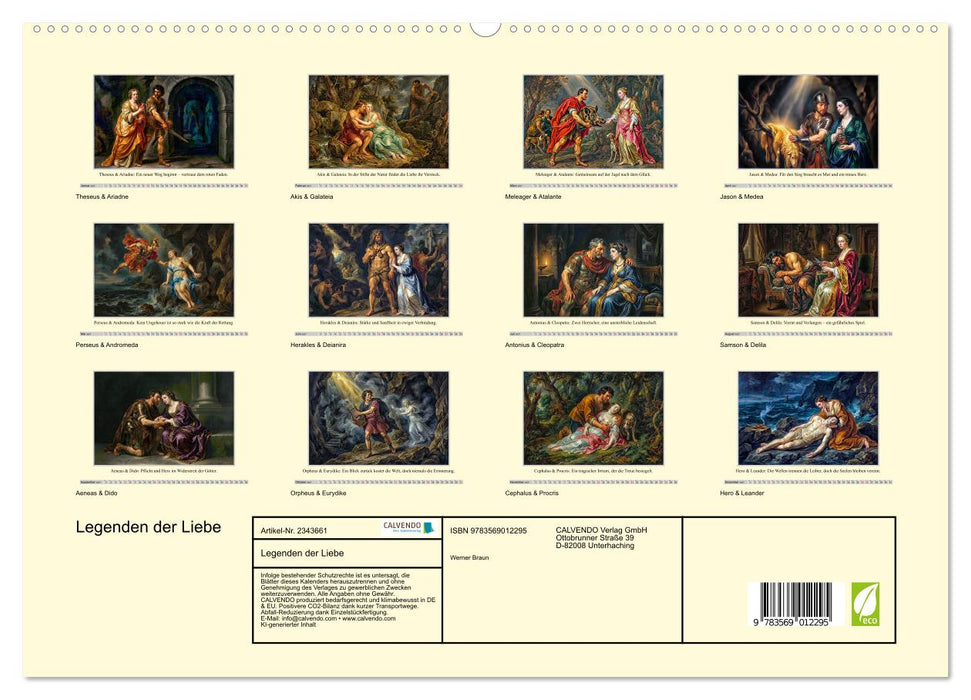 Legenden der Liebe (CALVENDO Premium Wandkalender 2027)