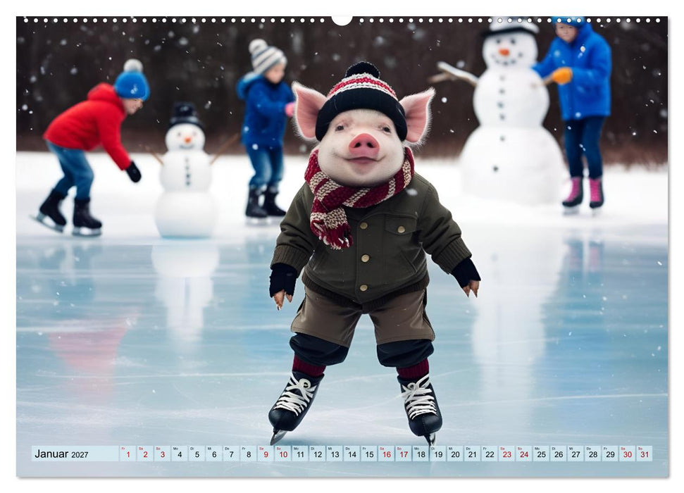 Unterwegs mit Piet - Die Abenteuer eines Ferkelchens (CALVENDO Premium Wandkalender 2027)
