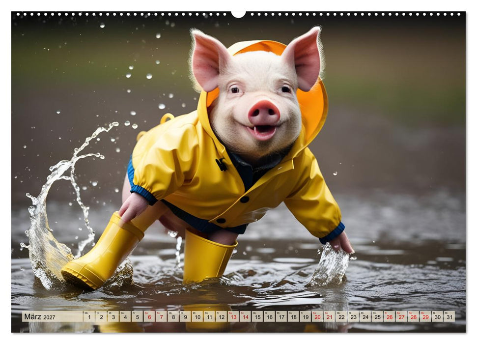 Unterwegs mit Piet - Die Abenteuer eines Ferkelchens (CALVENDO Premium Wandkalender 2027)