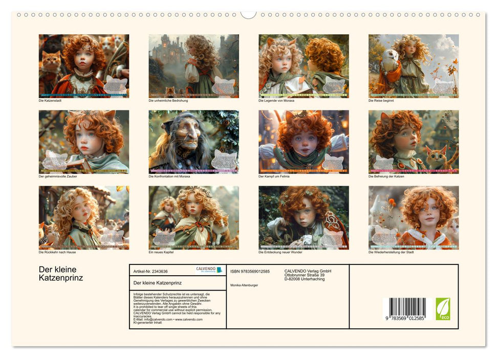 Der kleine Katzenprinz (CALVENDO Premium Wandkalender 2027)