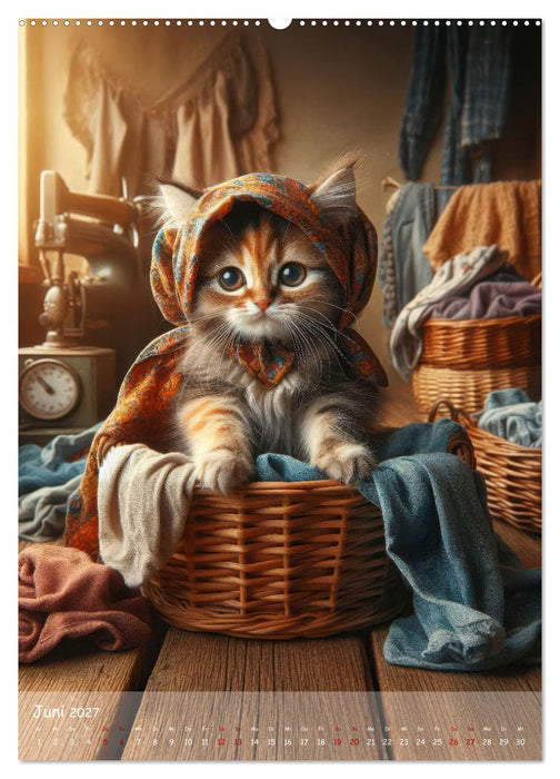 Katzen im Boho-Look - Ein Jahr voller Vielfalt und Charme mit niedlichen Samtpfoten (CALVENDO Premium Wandkalender 2027)