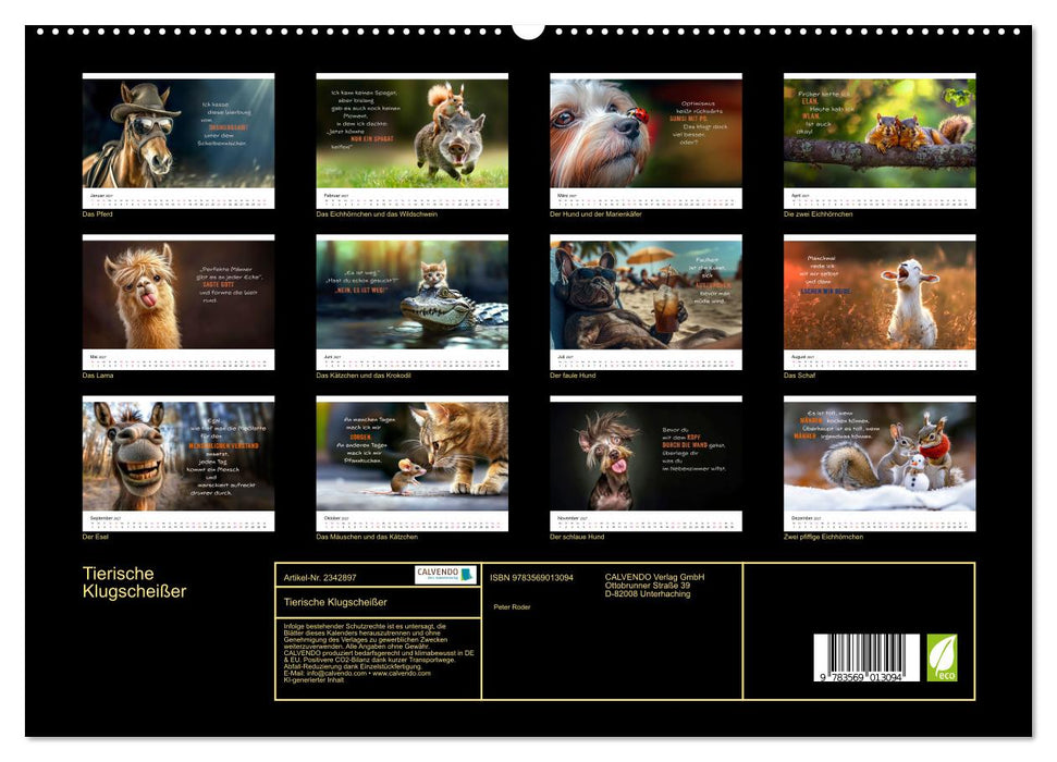 Tierische Klugscheißer (CALVENDO Premium Wandkalender 2027)