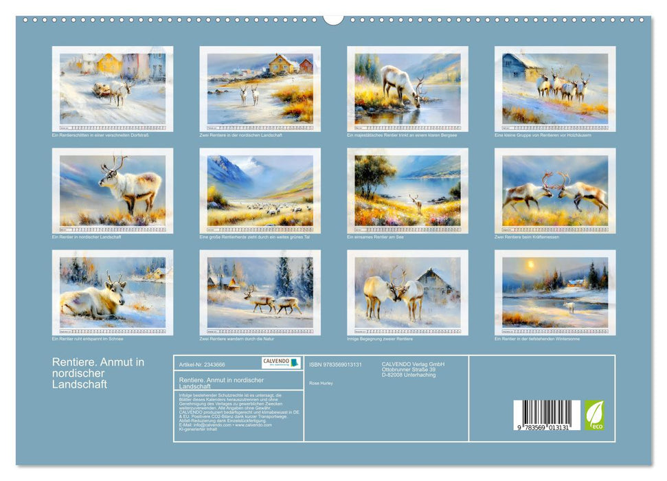 Rentiere. Anmut in nordischer Landschaft (CALVENDO Premium Wandkalender 2027)