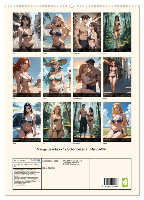 Manga Beauties - 12 Schönheiten im Manga-Stil (CALVENDO Premium Wandkalender 2027)