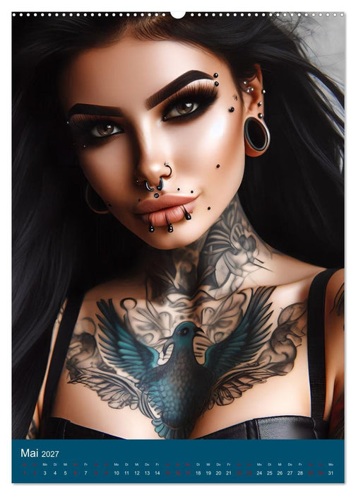 Tattoo und Piercing Women (CALVENDO Premium Wandkalender 2027)