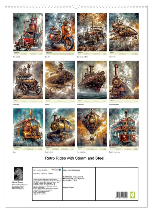 Retro Rides with Steam and Steel (CALVENDO Monthly Calendar 2027)