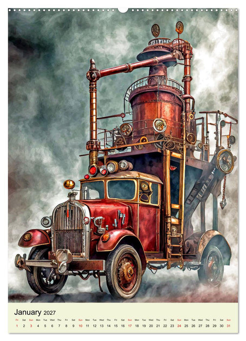 Retro Rides with Steam and Steel (CALVENDO Monthly Calendar 2027)