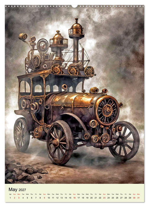 Retro Rides with Steam and Steel (CALVENDO Monthly Calendar 2027)