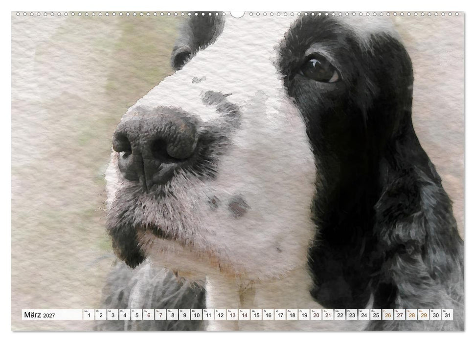 Niedliche Hunde - Digitale Aquarelle (CALVENDO Premium Wandkalender 2027)