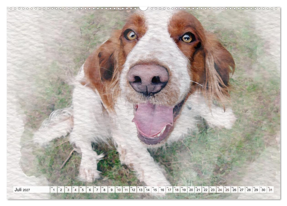 Niedliche Hunde - Digitale Aquarelle (CALVENDO Premium Wandkalender 2027)