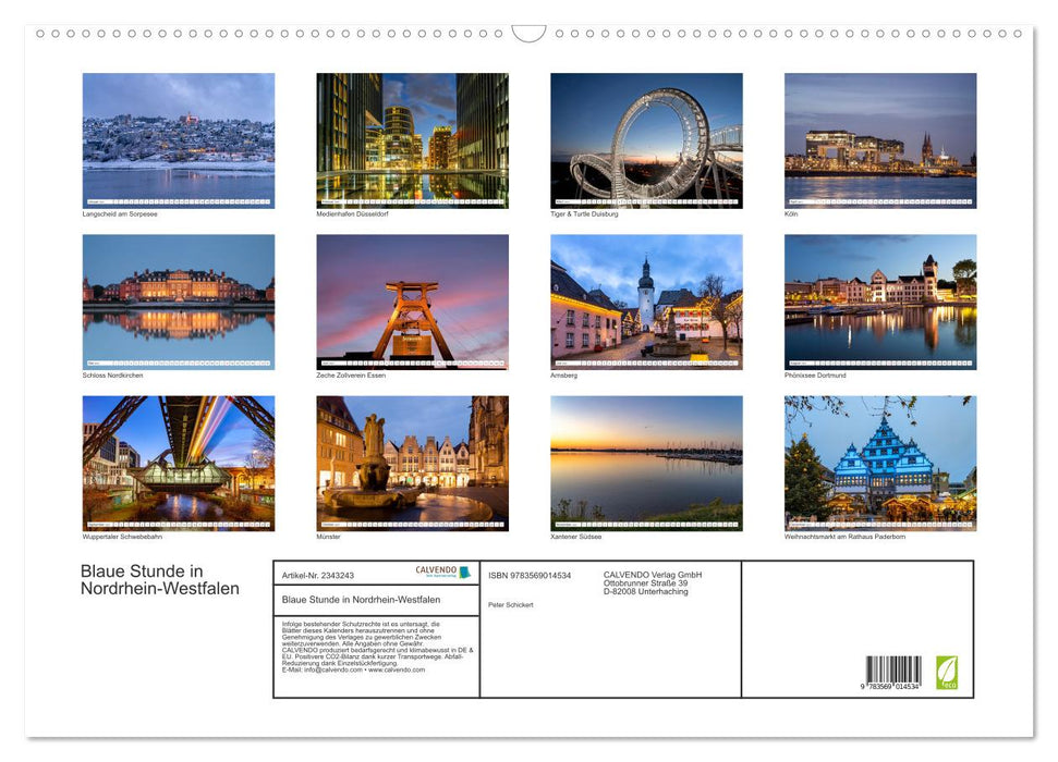 Blaue Stunde in Nordrhein-Westfalen (CALVENDO Wandkalender 2027)
