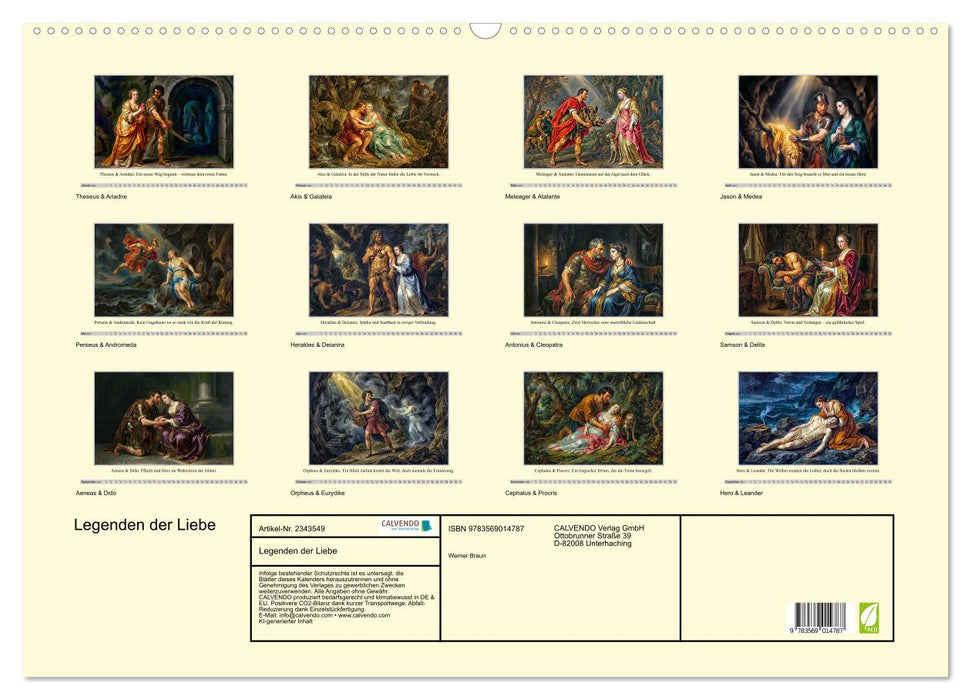 Legenden der Liebe (CALVENDO Wandkalender 2027)