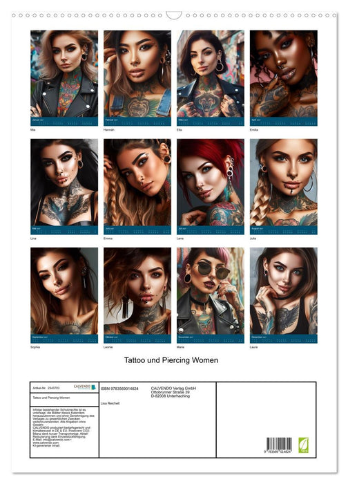 Tattoo und Piercing Women (CALVENDO Wandkalender 2027)