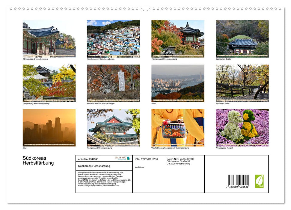 Südkoreas Herbstfärbung (CALVENDO Premium Wandkalender 2027)