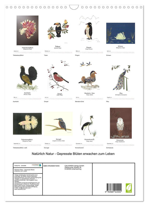 Natürlich Natur - Gepresste Blüten erwachen zum Leben (CALVENDO Wandkalender 2027)