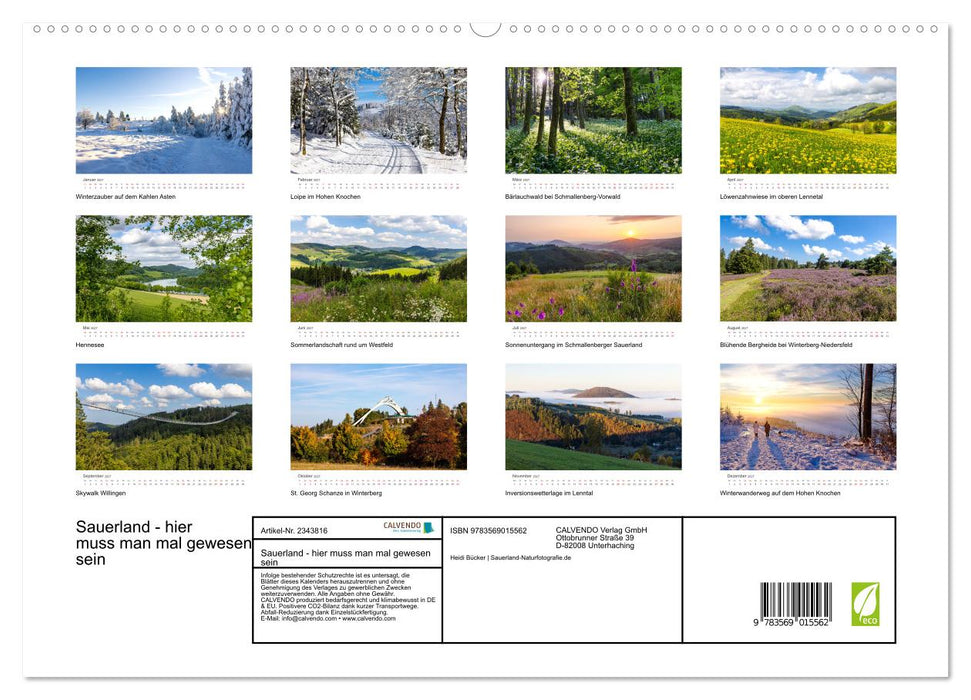 Sauerland - hier muss man mal gewesen sein (CALVENDO Premium Wandkalender 2027)