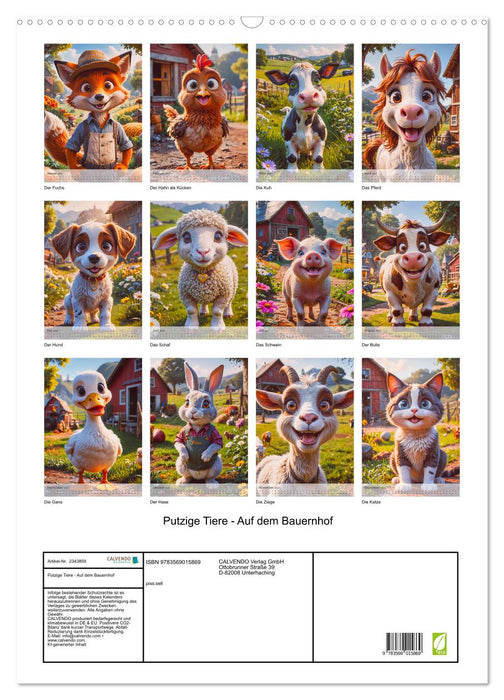 Putzige Tiere - Auf dem Bauernhof (CALVENDO Wandkalender 2027)