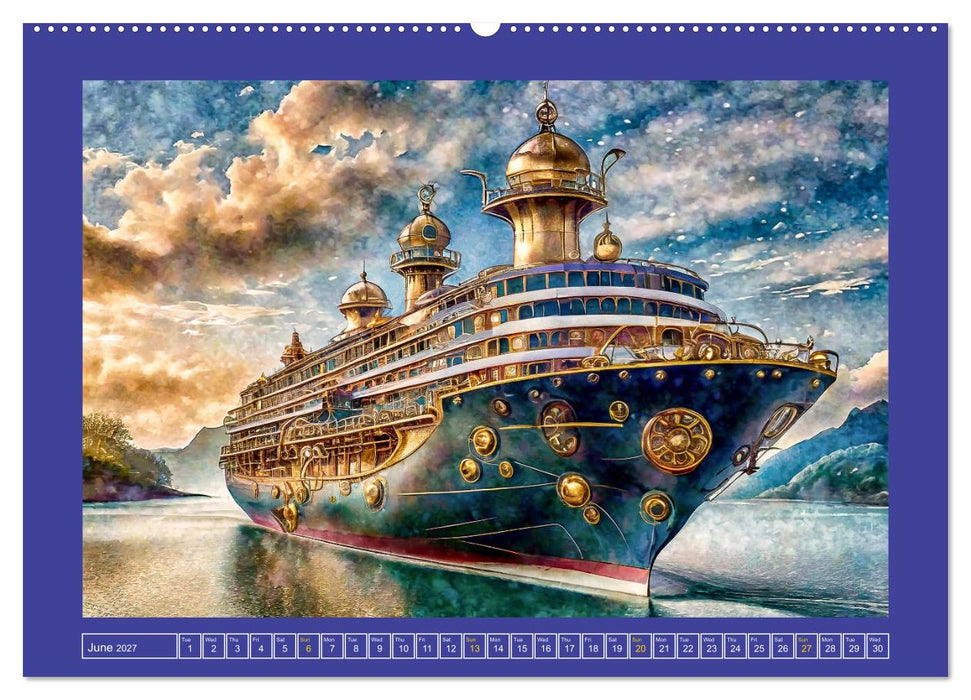 Steampunk power on ground, water, air and space (CALVENDO Premium-Calendar 2027)