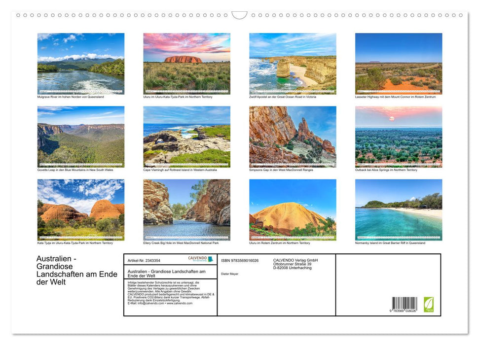 Australien - Grandiose Landschaften am Ende der Welt (CALVENDO Wandkalender 2027)