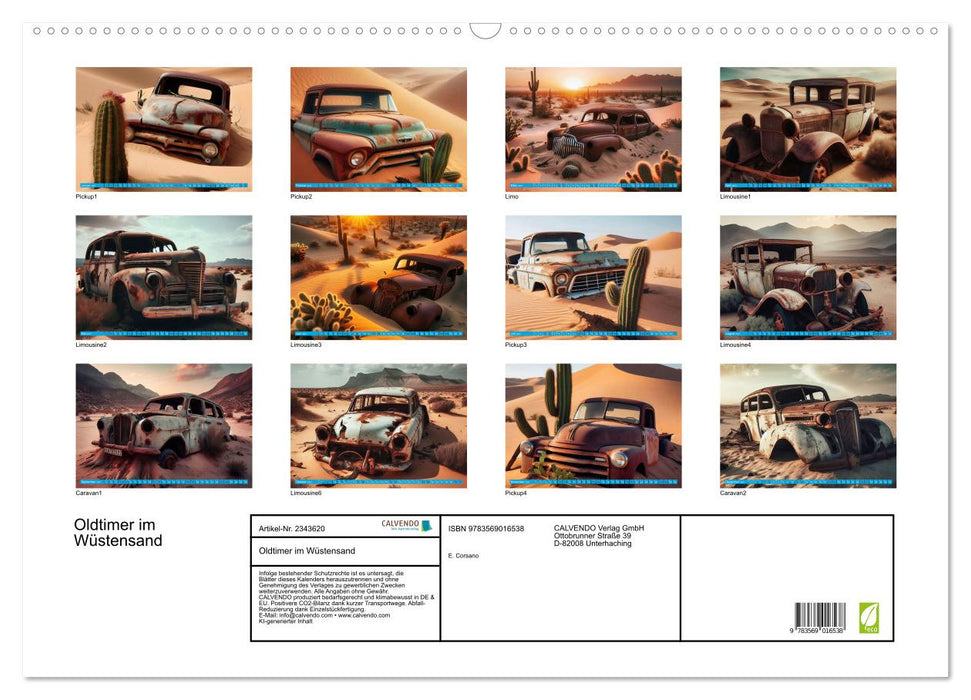 Oldtimer im Wüstensand (CALVENDO Wandkalender 2027)