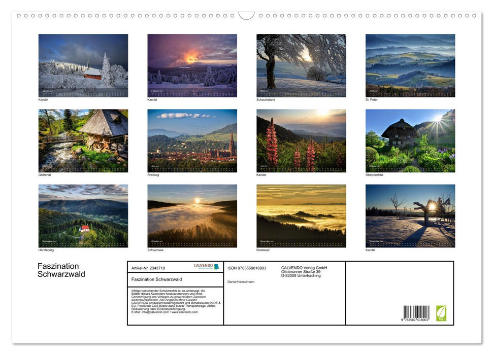 Faszination Schwarzwald (CALVENDO Wandkalender 2027)